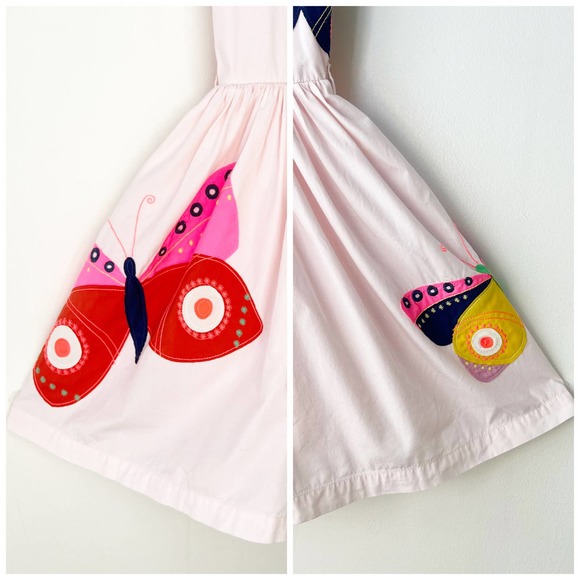 Mini Boden Pink Dress with Colorful Butterfly Design - Picture 7 of 11